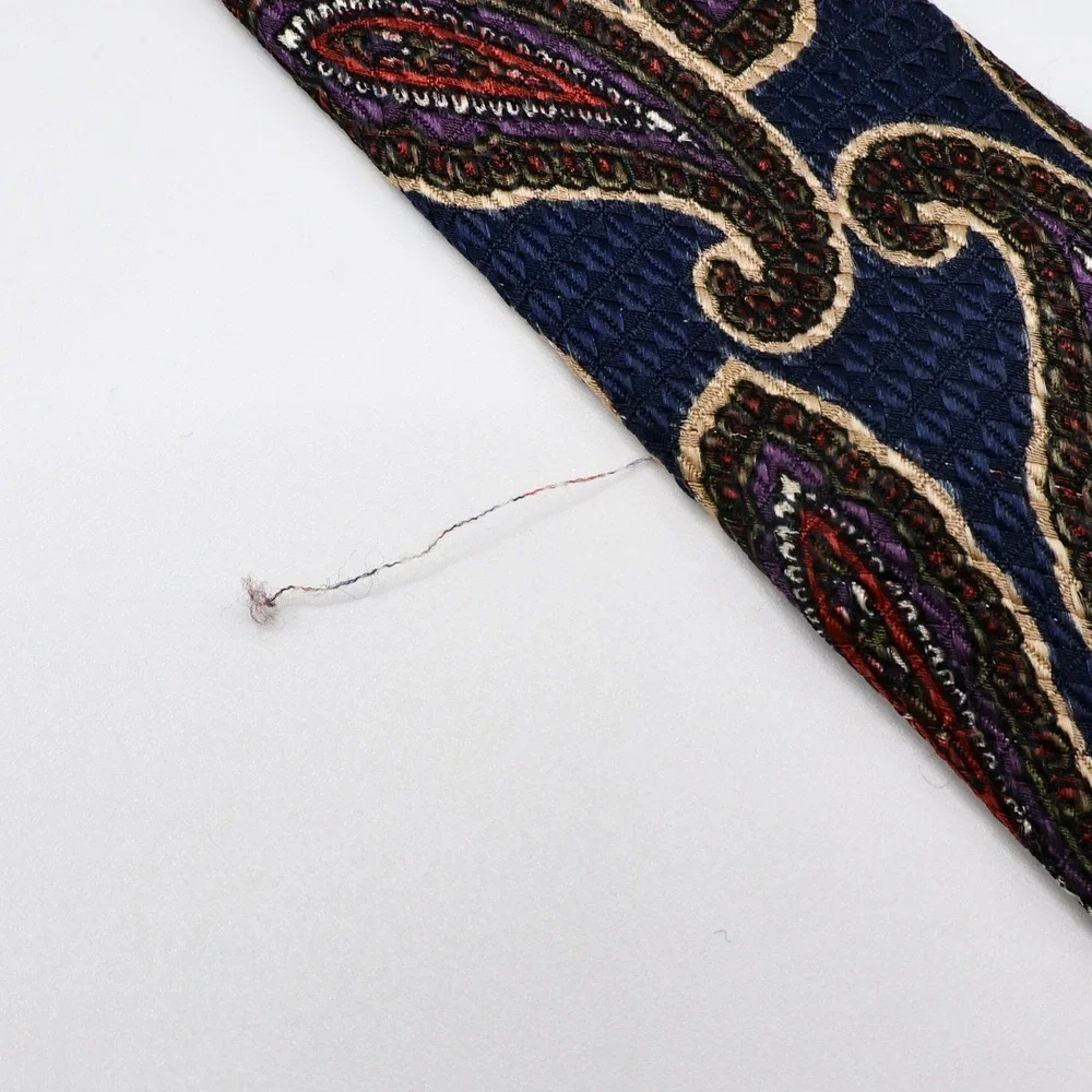 Chaps Ralph Lauren Tie Mens Paisley Silk Blue Imported Fabric